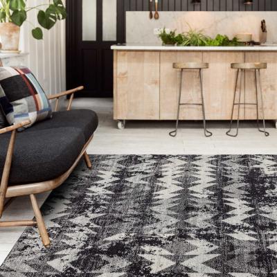 The Rug Seller Nova Chevron Geometric Rugs NV28 in Black