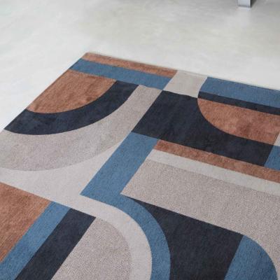 The Rug Seller Nuance Module Rugs 9196 in Camel Blue