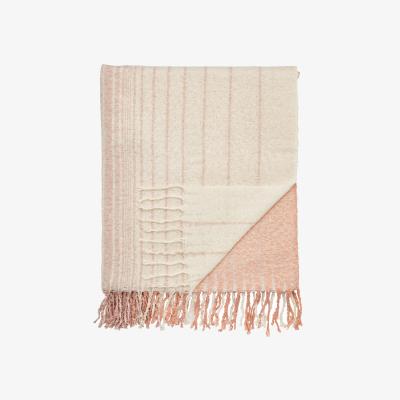 The Rug Seller Confidence Stripe Throw by Katie Piper in Grapefruit Blush130x170cm