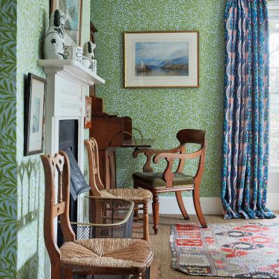 The Rug Seller Willow Leaf Wallpaper 216964 by Morris & Co in Sky Leaf&nbsp;Roll