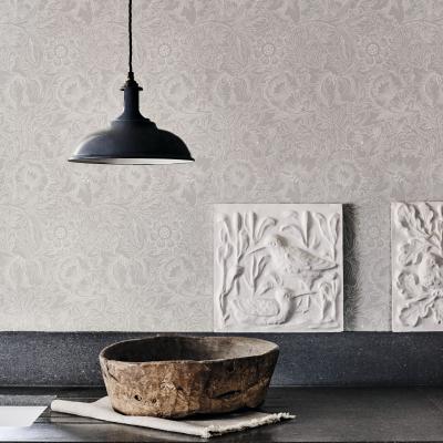 The Rug Seller Pure Poppy Wallpaper 216032 by Morris & Co in Dove Chalk White&nbsp;Roll