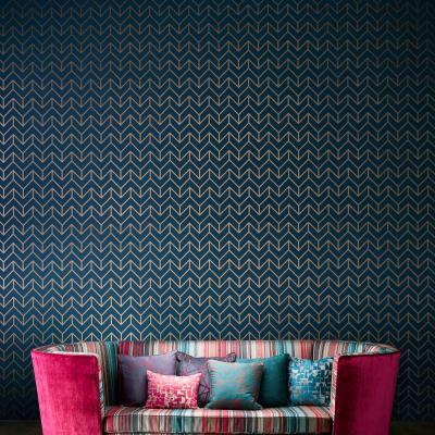The Rug Seller Tessellation Wallpaper 111986 by Harlequin in Marine CopperRoll