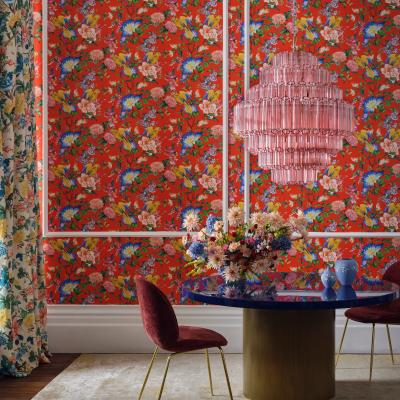 The Rug Seller Golden Parrot Wallpaper W0130 01 by Wedgwood in Coral&nbsp;Roll