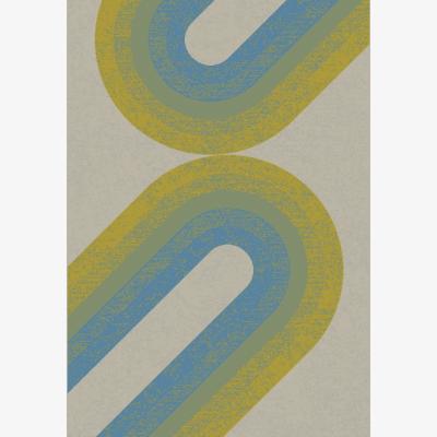 The Rug Seller Moda Retro Geometric Rugs 47140 GC601 in Blue Yellow135x200cm