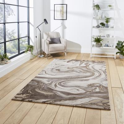 The Rug Seller Florence 50031 Marble Modern Rugs in Beige Silver