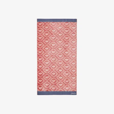 The Rug Seller Bee Geo Cotton Bath Towels By Joules in Coral Pink&nbsp;90x170cm