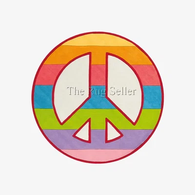 The Rug Seller Peace Symbol Rugs 4125 75 by Arte Espina