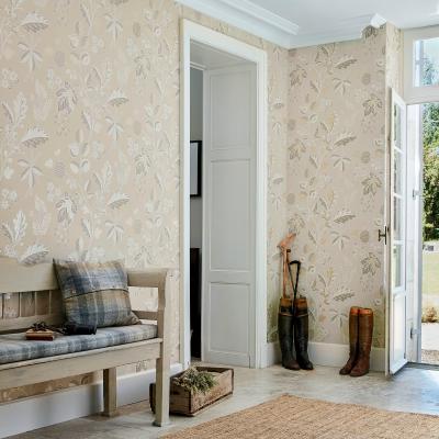 The Rug Seller Warwick Leaf Wallpaper 216616 by Sanderson in Linen Beige&nbsp;Roll