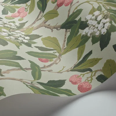 The Rug Seller Strawberry Tree Wallpaper 100 10048 by Cole & Son in Pink Duckegg&nbsp;Roll