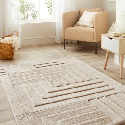 The Rug Seller Maze Geometric Wool Rugs in Pumice Stone Grey&nbsp;200x290cm