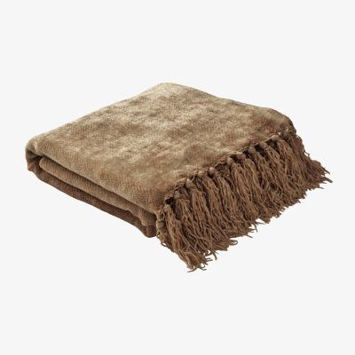 The Rug Seller Hamilton Throw by Laura Ashley in Truffle Brown Green130x170cm