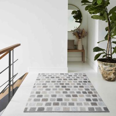 The Rug Seller Mehari Chequered Modern Rugs 23345 6262 in Cream200x290cm