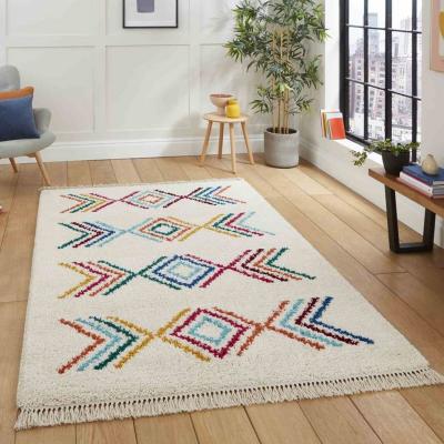 The Rug Seller Boho C444 Moroccan Shaggy Rugs in Multicolour200x290cm