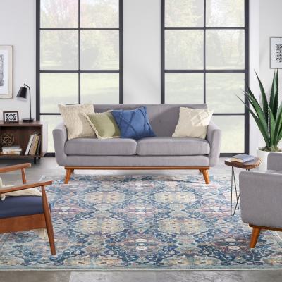 The Rug Seller Ankara Global Vintage Rugs ANR16 by Nourison in Navy Mutli