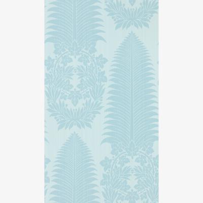 The Rug Seller Marsdens Palm Damask Wallpaper 313023 by Zoffany in Blue StoneRoll