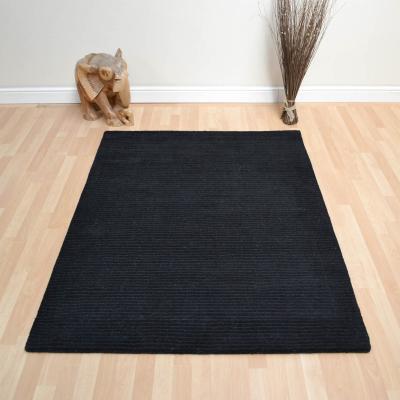 The Rug Seller Pinstripe Rugs in Black