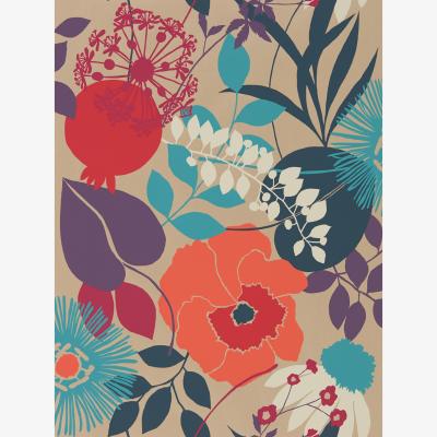 The Rug Seller Doyenne Wallpaper 111491 by Harlequin in Tangerine Fuchsia Turquoise&nbsp;Roll
