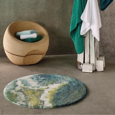 The Rug Seller Aquazura 320 Marble Circle Bath Mat in Teal by Designer Abyss & Habidecor&nbsp;100x100cm