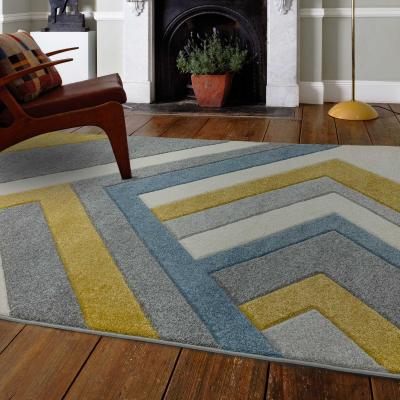 The Rug Seller Sketch Linear Geometric Rugs in SK09 Grey Multi