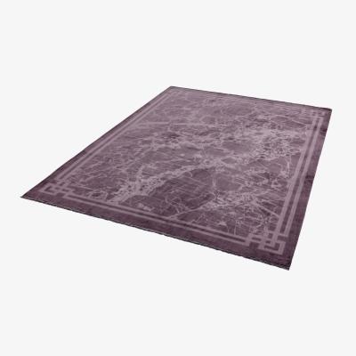 The Rug Seller Zehraya Marble Border Rugs in ZE01 Purple