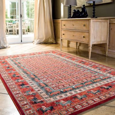 The Rug Seller Royal Kashqai Traditional Bordered Wool Rugs in 4301 300 in Brick Red&nbsp;240x340cm