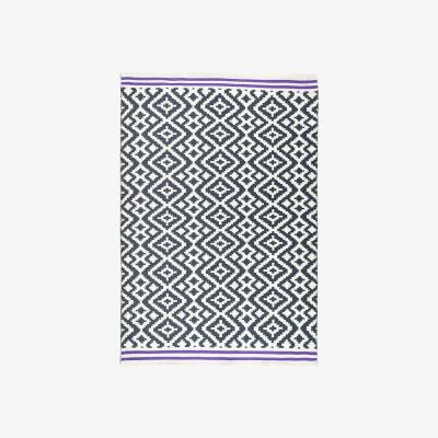 The Rug Seller Aztec Geometric Outdoor Rugs in Grey Purple120x170cm