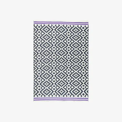 The Rug Seller Aztec Geometric Outdoor Rugs in Grey Purple120x170cm