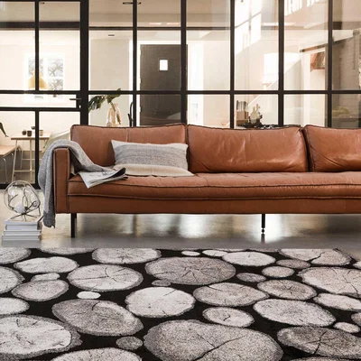 The Rug Seller Weconhome Logs Rugs 28341 090 in Black and Taupe