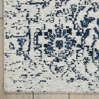 The Rug Seller Damask Rugs DAS06 in Ivory and Navy by Nourison
