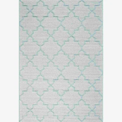 The Rug Seller Newquay Geometric Flatweave Indoor Outdoor Rugs 96003 5001 in Blue&nbsp;160x230cm