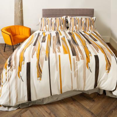 The Rug Seller Brushstroke Modern Bedding Duvet Cover and Pillowcase in Ochre Yellow&nbsp;260x220cm