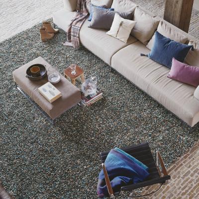 The Rug Seller Brink and Campman Rocks Shaggy Wool Rugs 70515 Brown Blue