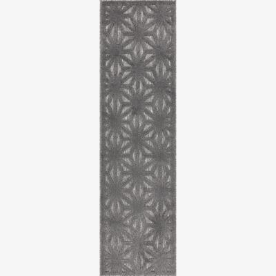 The Rug Seller Salta Star Geometric Outdoor Runner Rugs in SA01 Grey