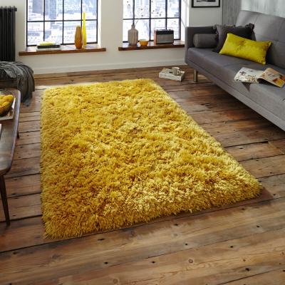 The Rug Seller Polar PL95 Shaggy Rugs in Yellow&nbsp;60x120cm