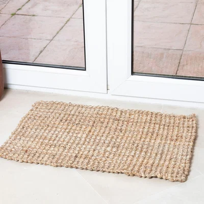 The Rug Seller Whitefield Jute Modern Doormats in Natural45x75cm