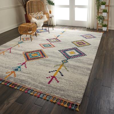 The Rug Seller Nomad Rugs NMD04 by Nourison in Cream Grey