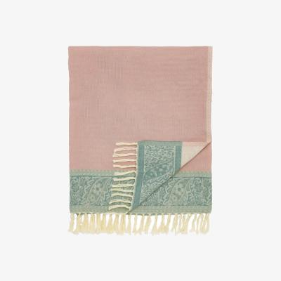 The Rug Seller Strawberry Thief Severne Woven Throw by William Morris in Cochineal Pink130x170cm