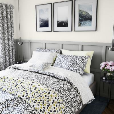 The Rug Seller Anise Bedding Duvet and Pillowcase By Helena Springfield in Charcoal Grey&nbsp;74x48cm