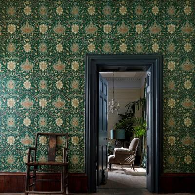 The Rug Seller Montreal Wallpaper 216432 by Morris & Co in Forest Teal&nbsp;Roll