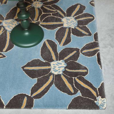 The Rug Seller Zakouma Floral Wool Rugs 160608 by Ted Baker in Light Blue