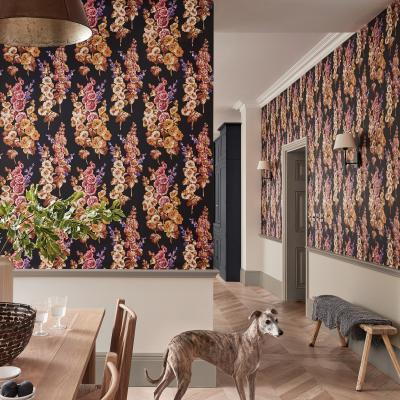 The Rug Seller Hollyhocks Wallpaper 217032 by Sanderson in Copper Rhodera&nbsp;Roll