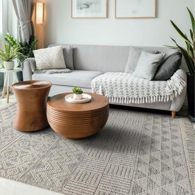 The Rug Seller ANYA01 Boho Geometric Zig Zag Rug in Natural