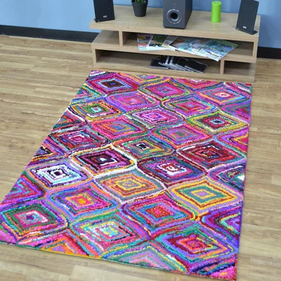 The Rug Seller Cotton Chindi Aston Multicoloured Rugs 06