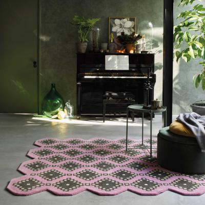 The Rug Seller Iviv Geometric Wool Rugs 160702 by Ted Baker in Pink