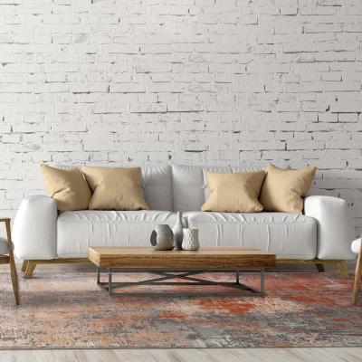 The Rug Seller Luxury Toros Ombre Distressed Rug in Terracotta Orange240x340cm