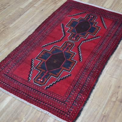 The Rug Seller Hamadan Hand Knotted Wool Rug in Red&nbsp;82x149cm