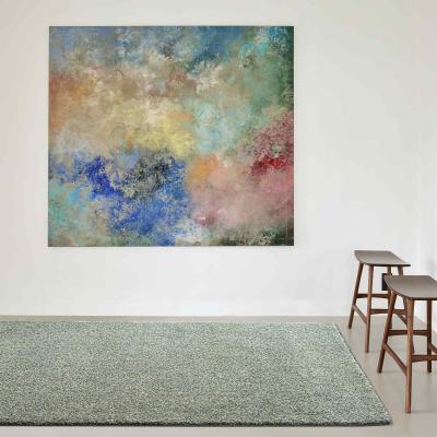 The Rug Seller Coral Modern Speckled Shaggy Rugs 24001 4191 in Green80x150cm