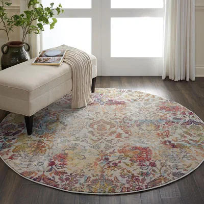 The Rug Seller Ankara Global Circular Rugs ANR06 in IVORG
