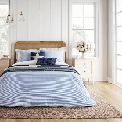 The Rug Seller Long Island Ticking Stripe Bedding by Helena Springfield in Blue&nbsp;140x200cm