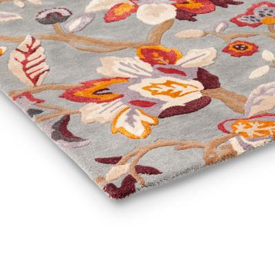 The Rug Seller Amanpuri 145104 Leaf Wool Rugs By Sanderson in Grey Plum&nbsp;170x240cm